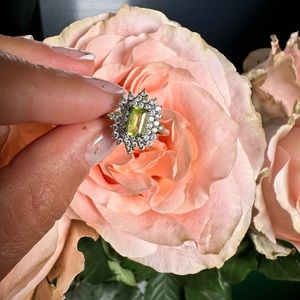 Silver ring with morganite